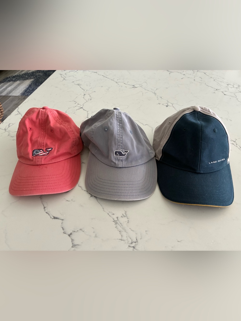 3 Mens Ball Caps - 2 Vineyard Vines & 1 Land Rover